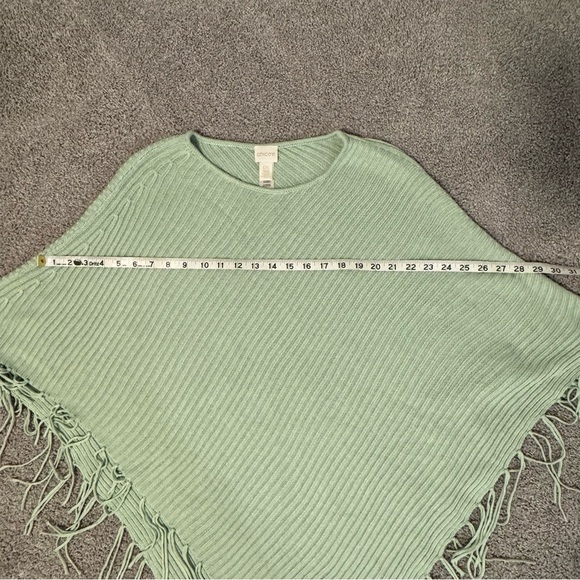 Chico’s Poncho Sweater Poncho Sage Green One Size - Picture 8 of 9